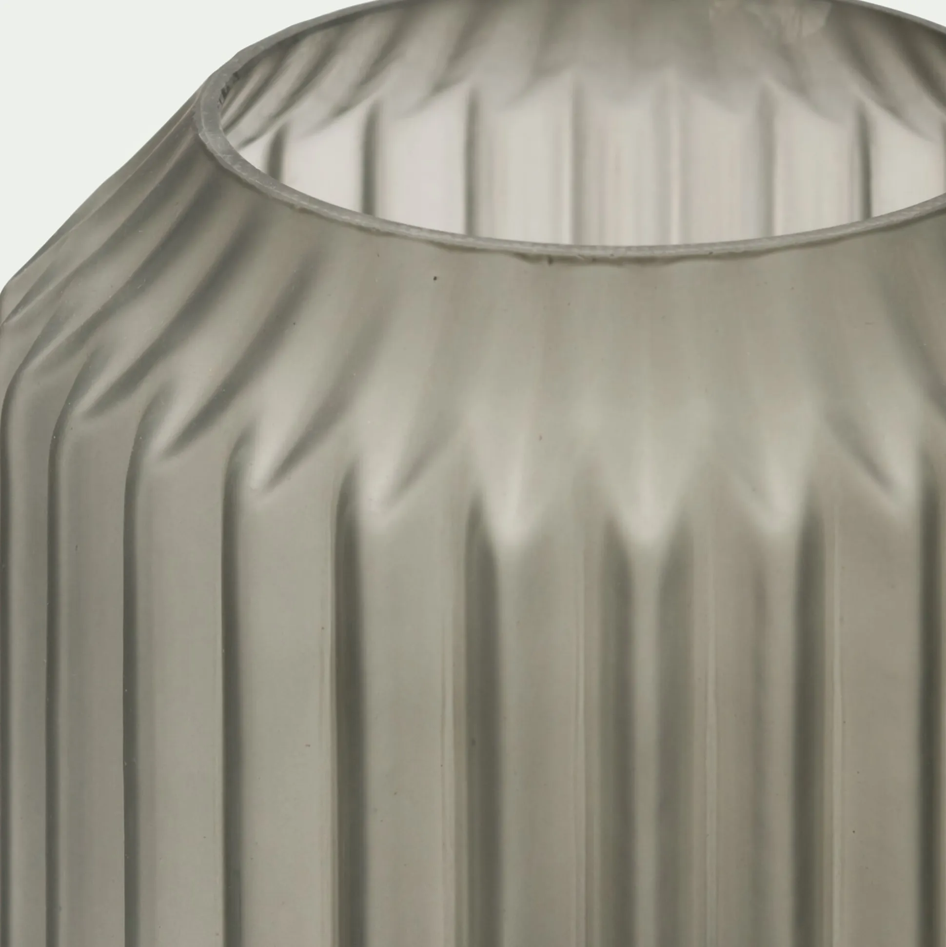 Lampe de table en verre et acier H17cm - gris