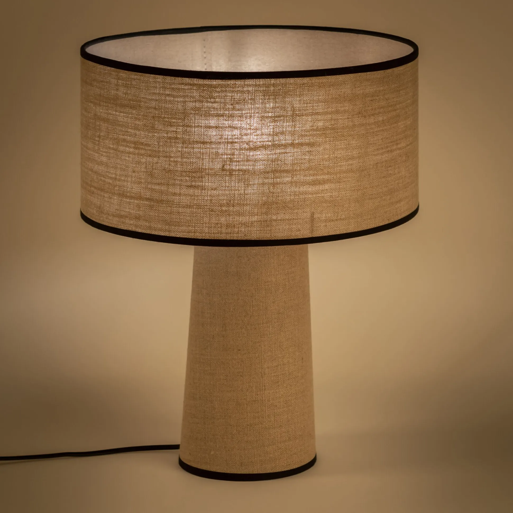 Lampe en lin calandré - naturel H40cm