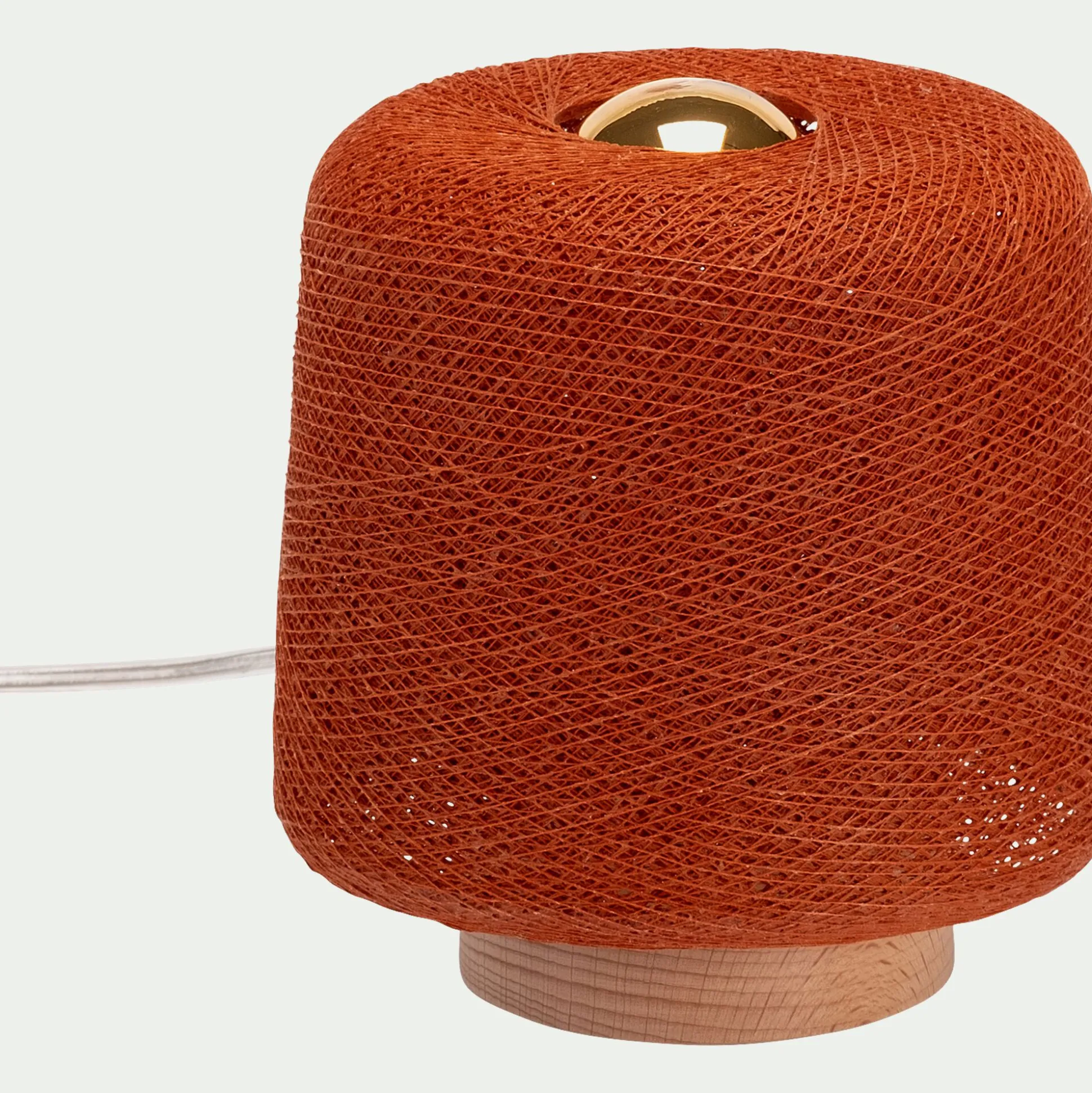 Lampe à poser en hêtre H16cm - cuivre tanné