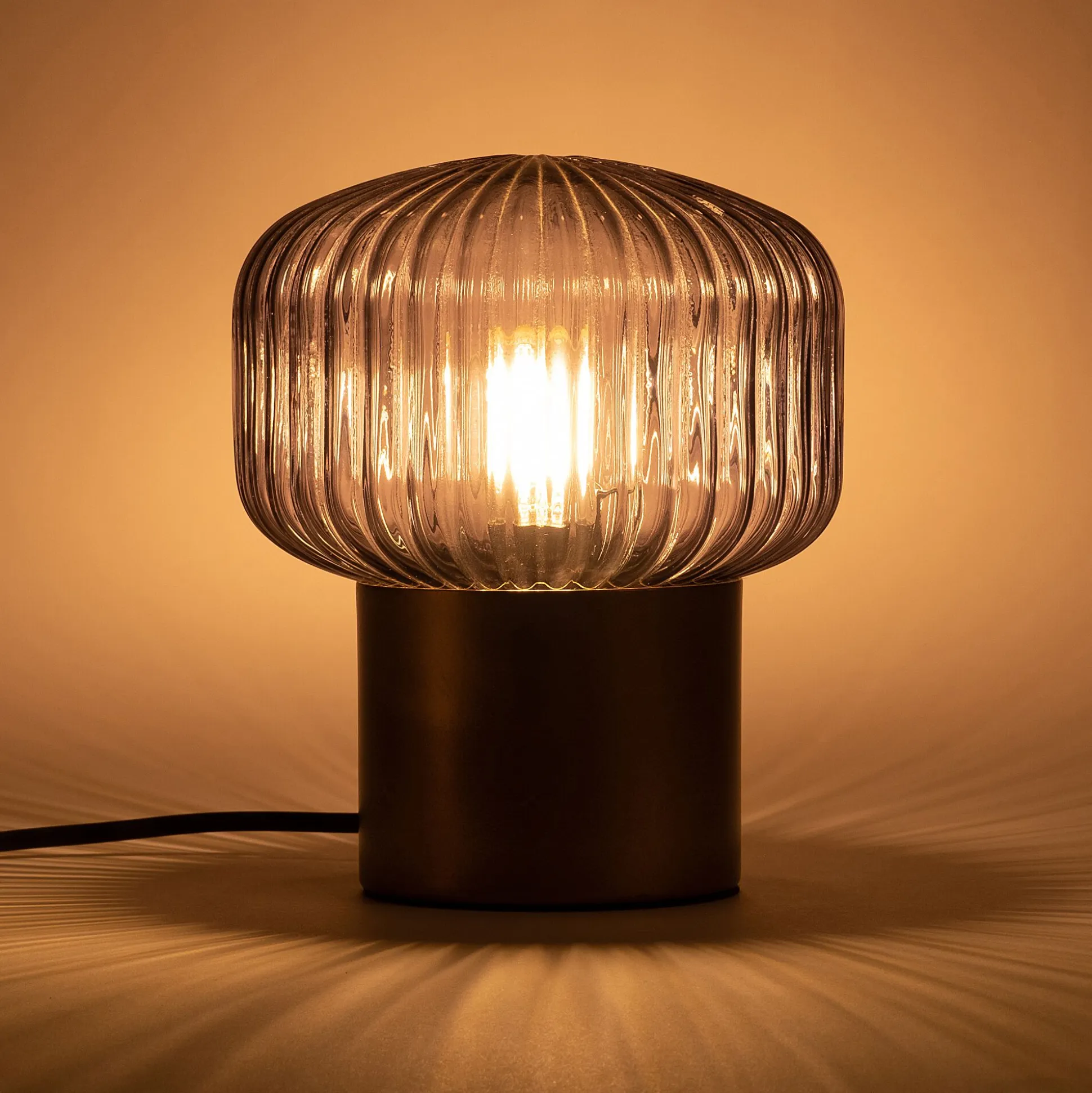 Lampe à poser en verre D16cm - doré