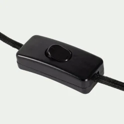 Lampe à poser électrifiée en métal et jonc de mer H68cm - doré