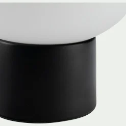 Lampe à poser électrifiée en verre et en fer - noir