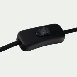 Lampe à poser électrifiée en verre et en fer - noir