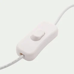 Lampe à poser électrifiée forme château en porcelaine H25cm - blanc