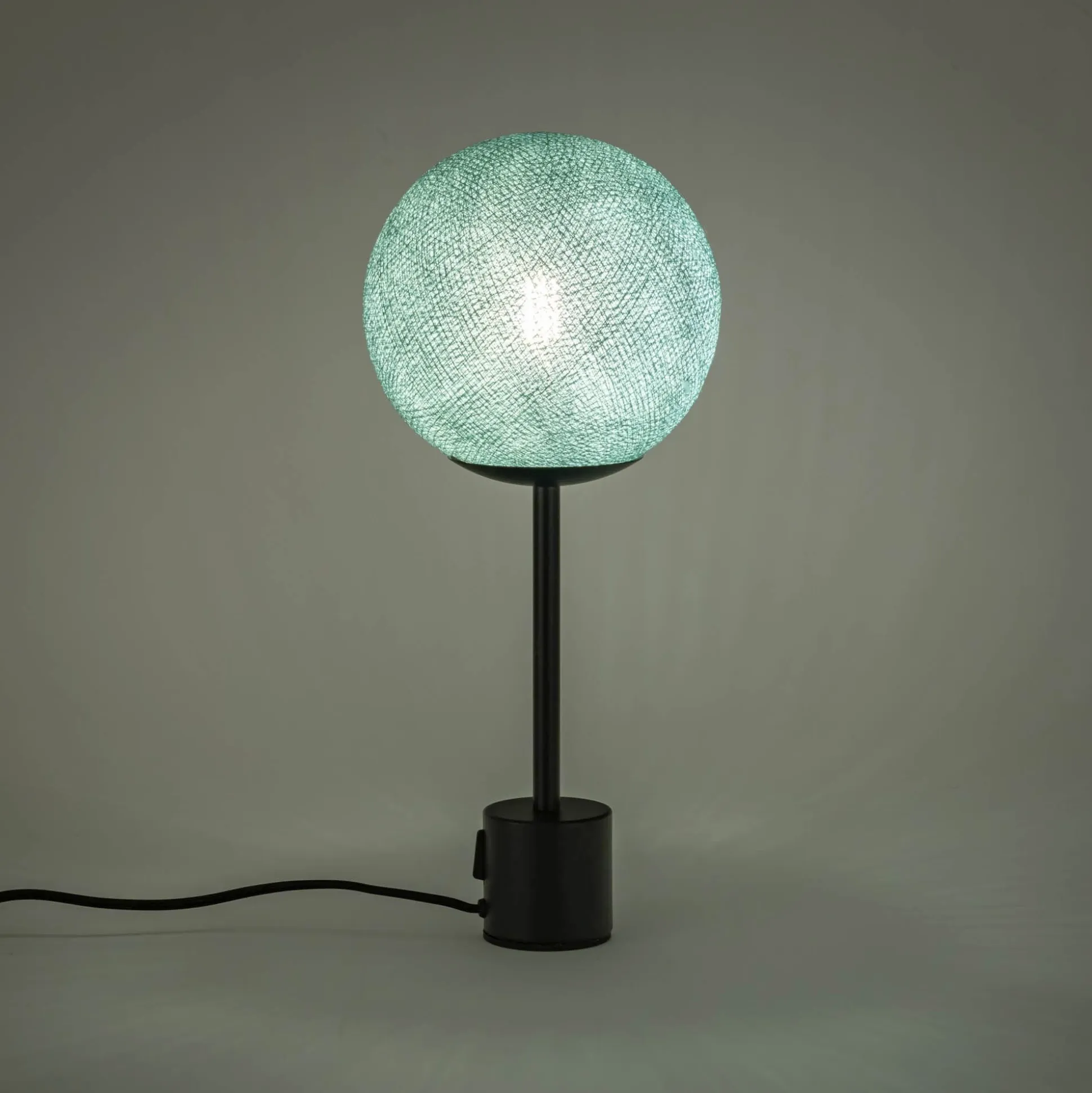 Lampe à poser électrifiée tissée à la main H39,60cm - vert