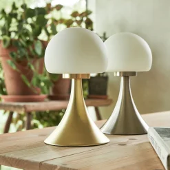 Lampe tactile en métal et verre D14,6xH26cm - doré