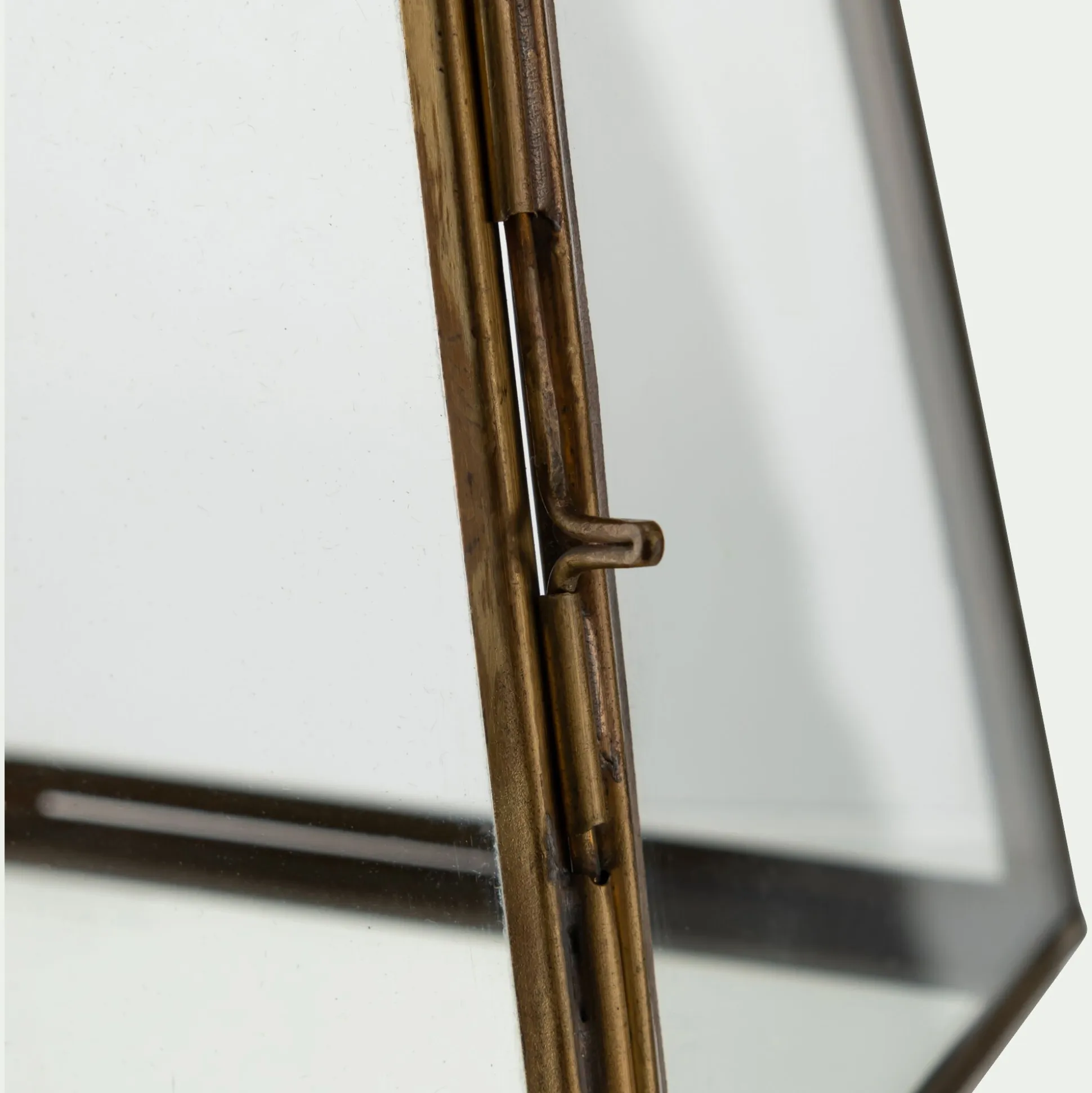 Lanterne miniature en verre et fer H14cm - doré