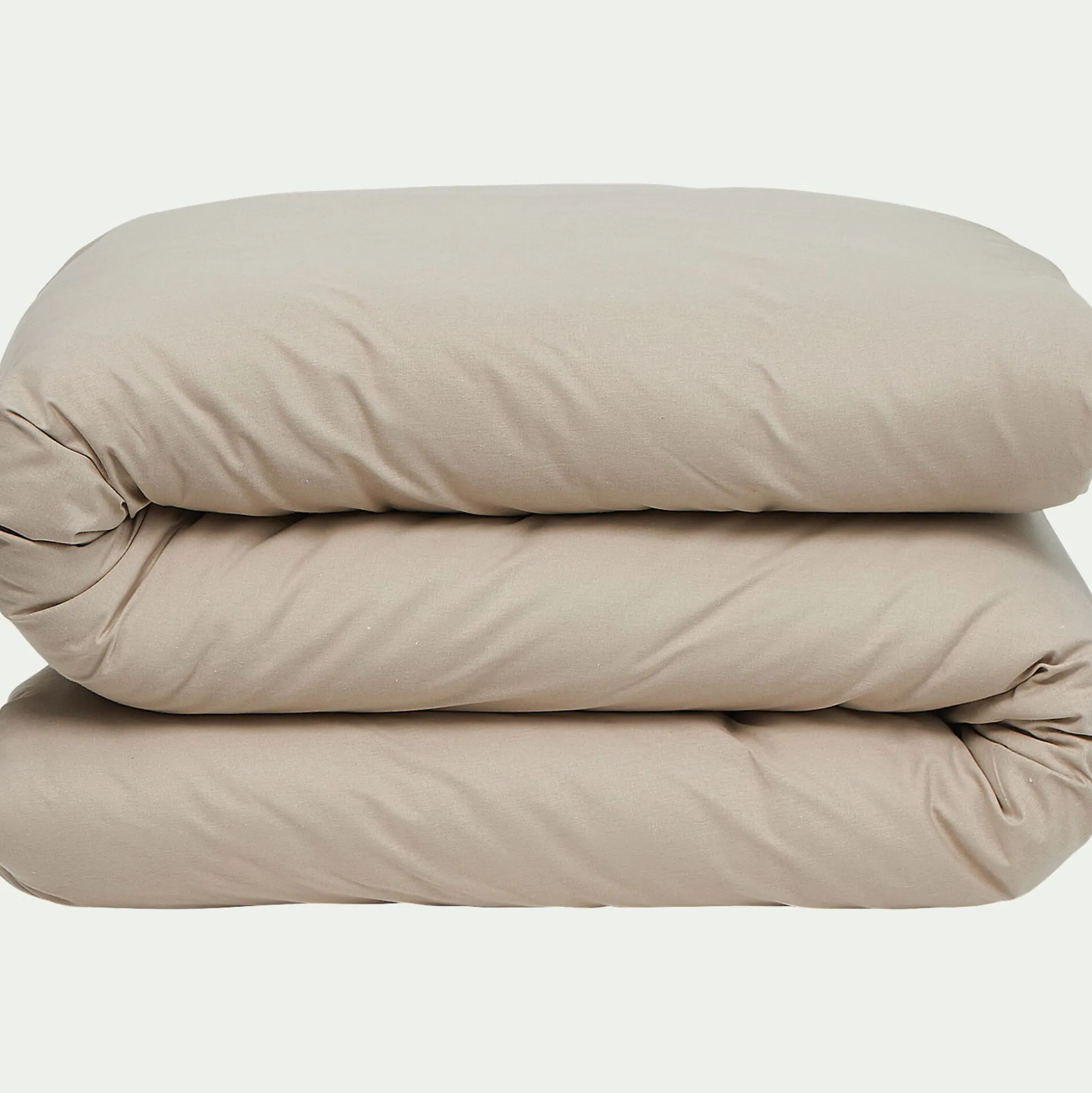 Linge de lit uni en coton - beige alpilles