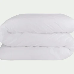 Linge de lit uni en coton - blanc