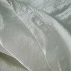 Linge de lit uni en lin lavé - blanc capelan