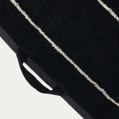 Linge de toilette rayé en coton - noir