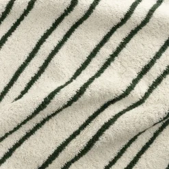 Linge de toilette à rayures en coton - vert