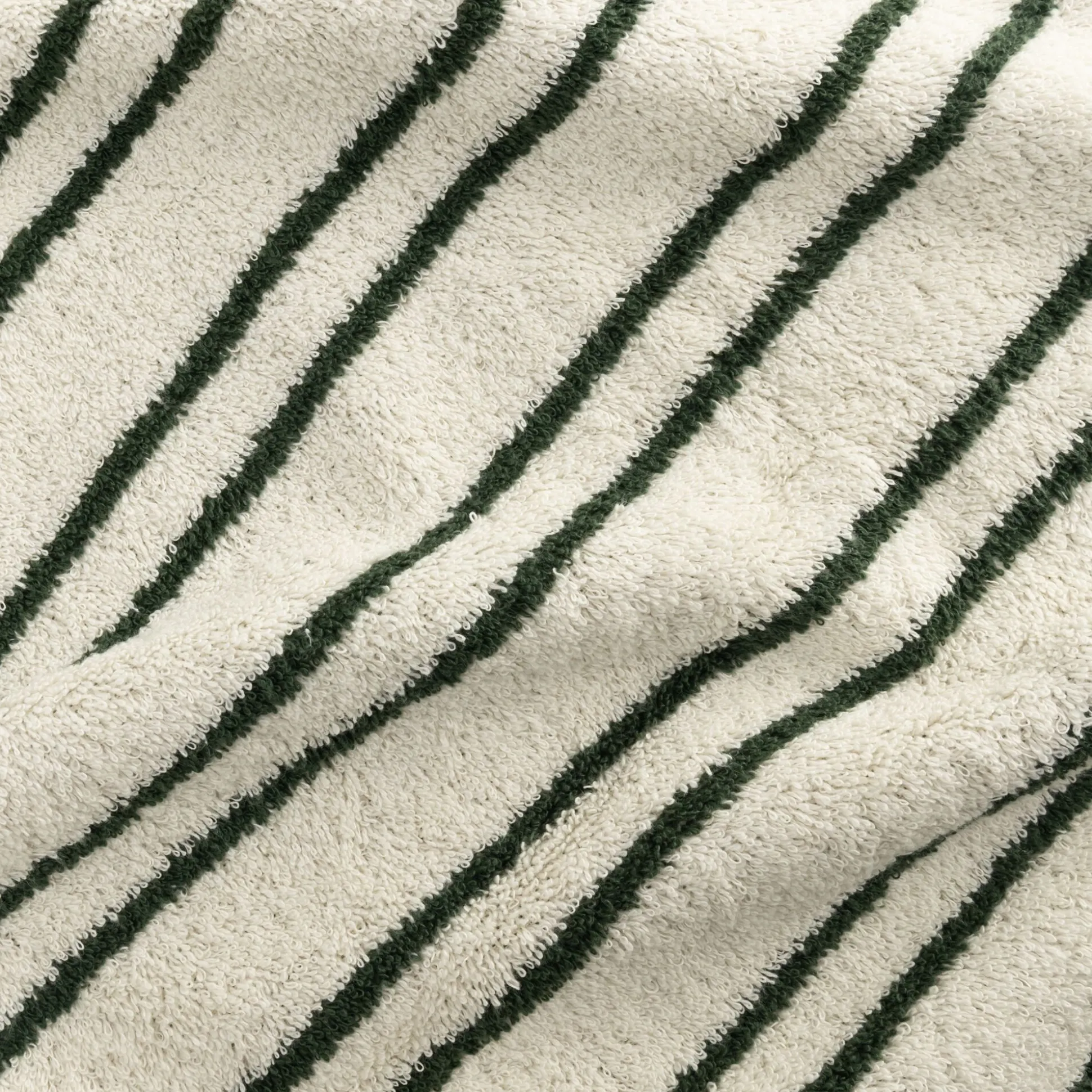 Linge de toilette à rayures en coton - vert