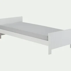Lit 1 place enfant en bois 90x200cm - blanc