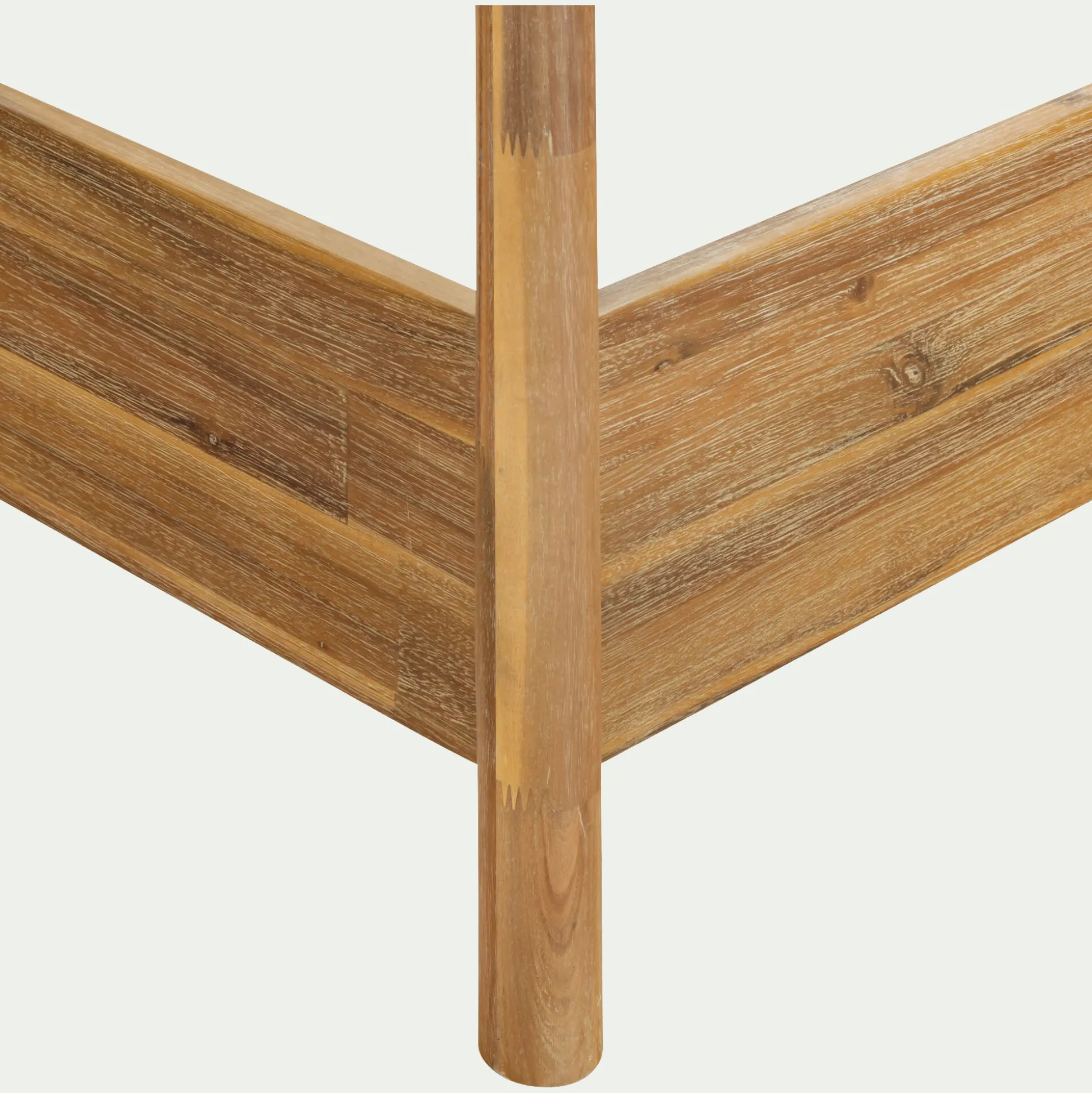 Lit 2 places à baldaquin en acacia massif 160x200cm - bois clair