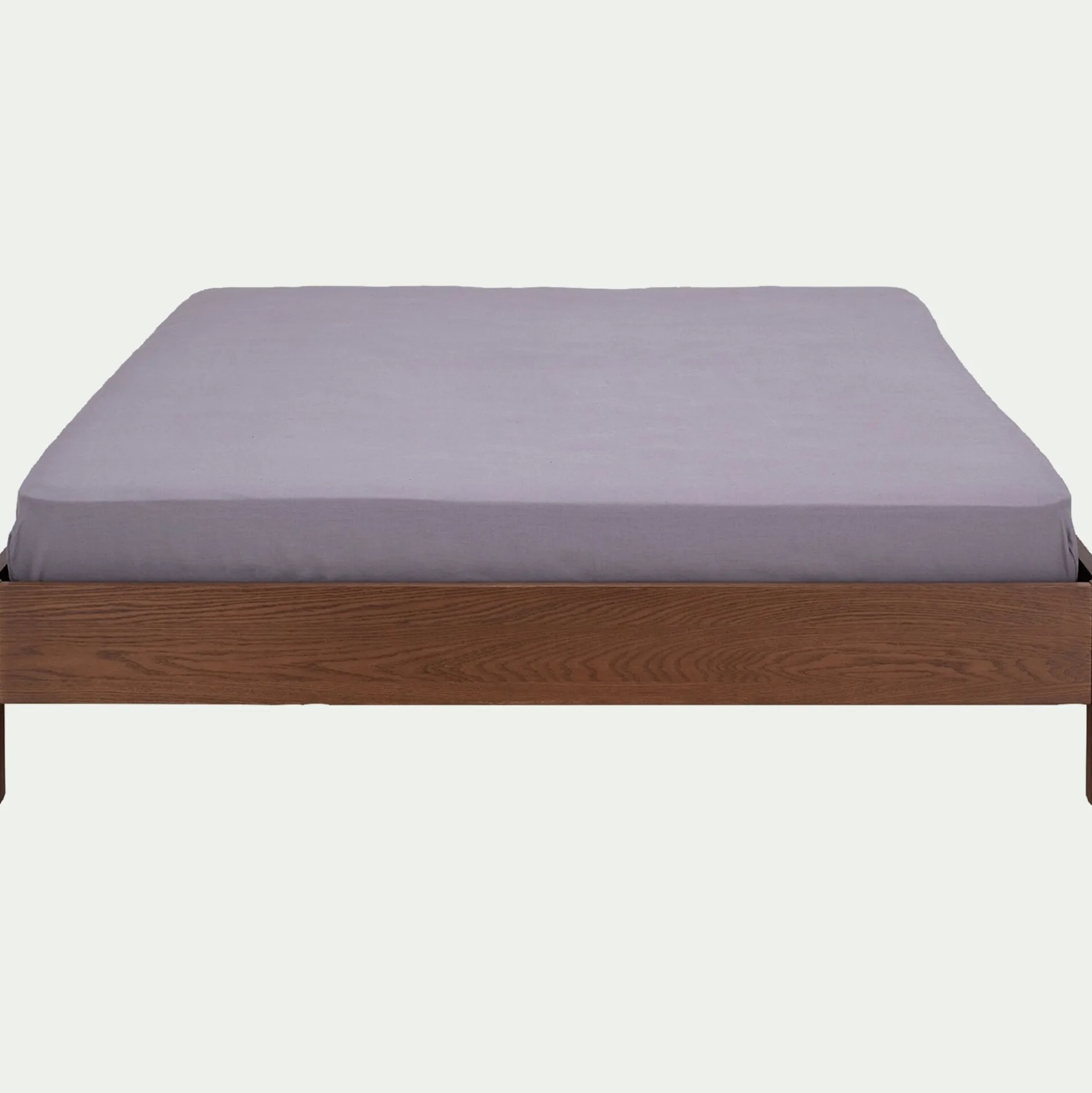 Lit 2 places en bois 160x200cm - bois foncé