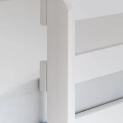 Lit superposé modulable en pin 90x200cm avec sommier à lattes - blanc
