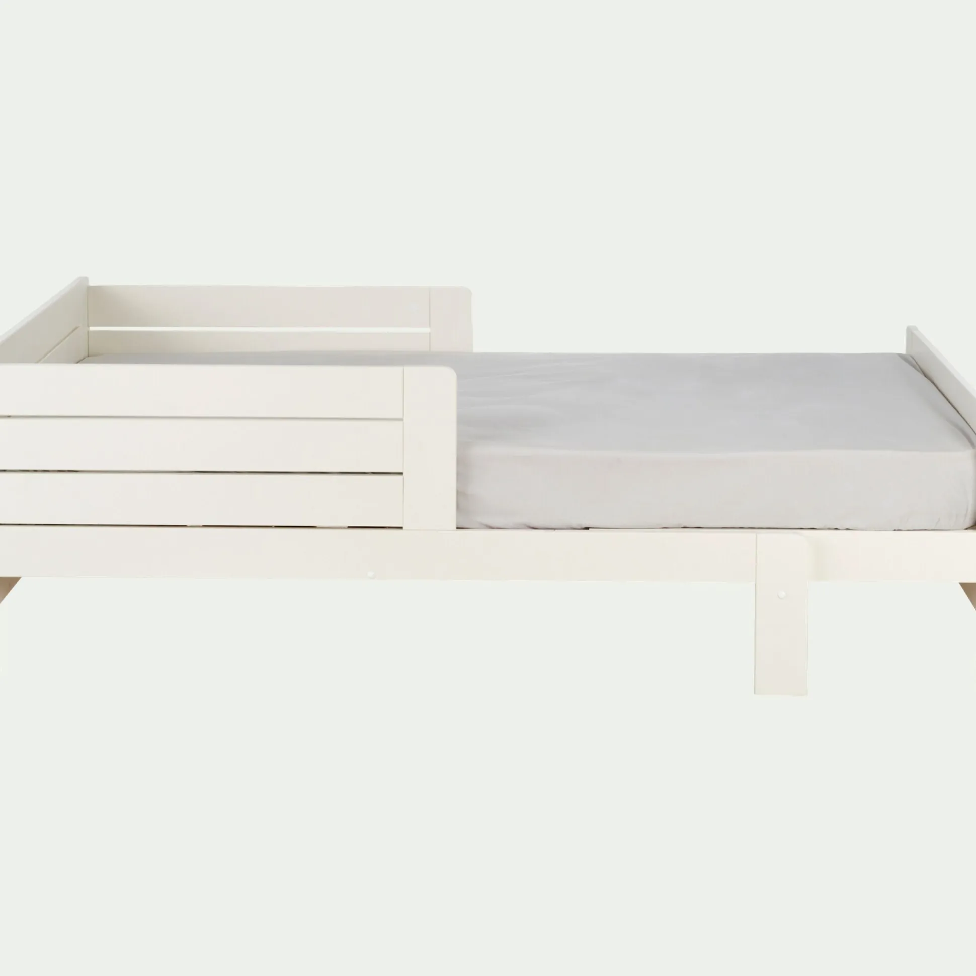 Lit évolutif 1 place blanc en pin massif 3 positions pour enfant avec matelas évolutif
