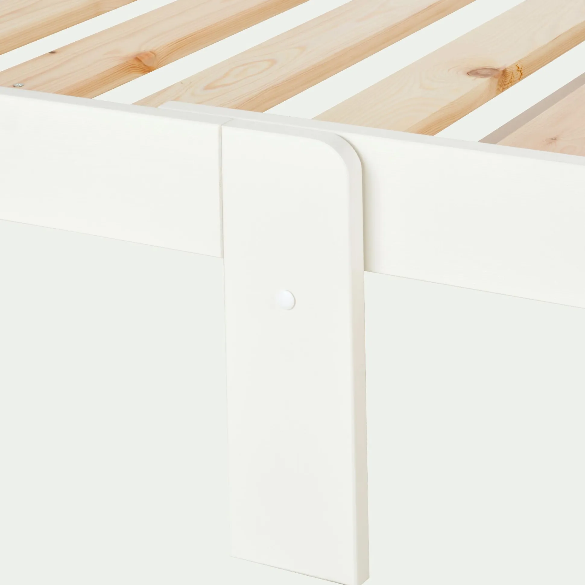 Lit évolutif 1 place blanc en pin massif 3 positions pour enfant avec matelas évolutif