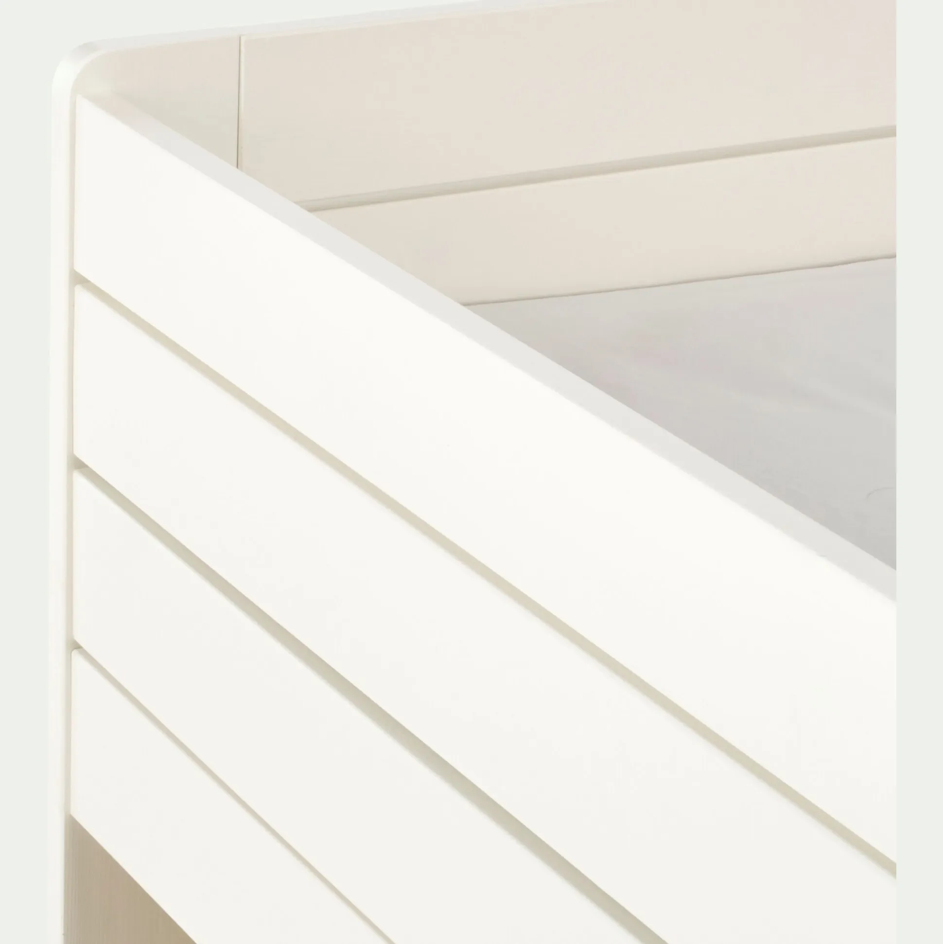Lit évolutif 1 place en pin massif 3 positions pour enfant - blanc