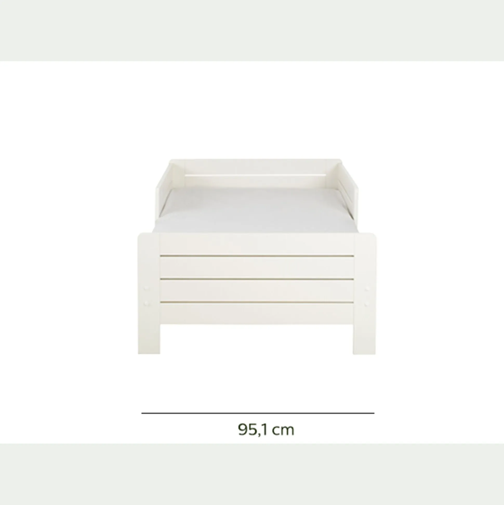 Lit évolutif 1 place en pin massif 3 positions pour enfant - blanc
