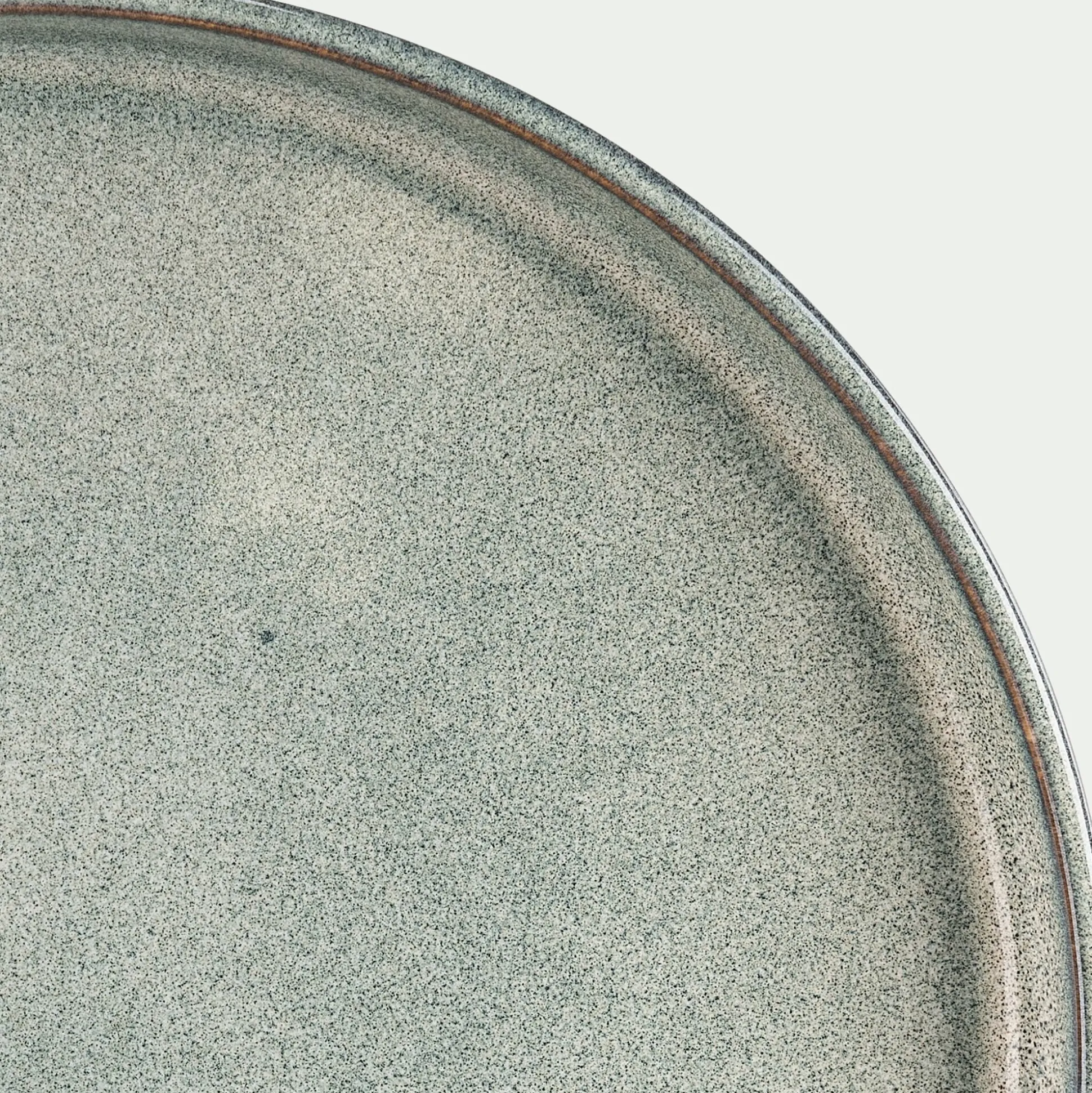 Lot de 4 assiettes à dessert en grès émail réactif D21cm - gris borie