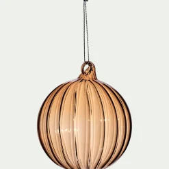 Lot de 6 boules de Noël en verre twistée D8cm - transparent