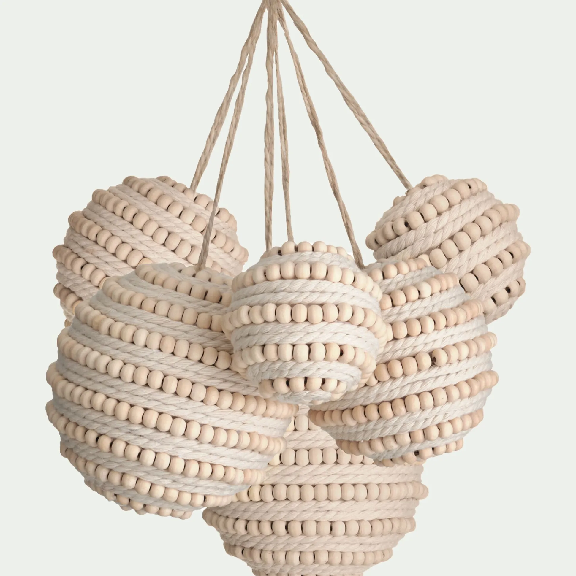 Lot de 6 boules de Noël à perles - blanc