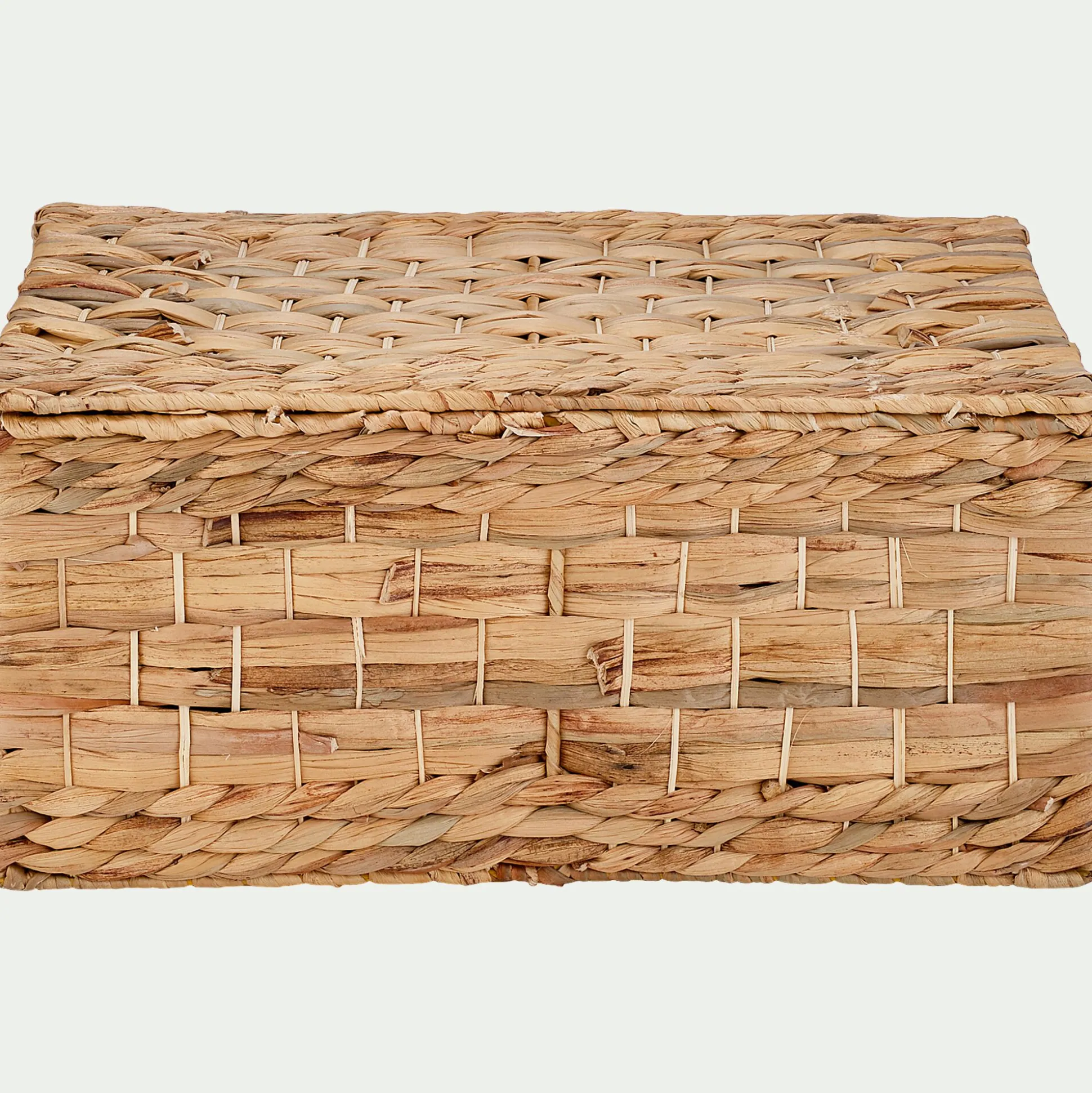 Lot de 3 caisses de rangement en jacinthe d'eau - naturel