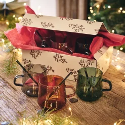 Lot de 6 cuillères à latte en verre - noir