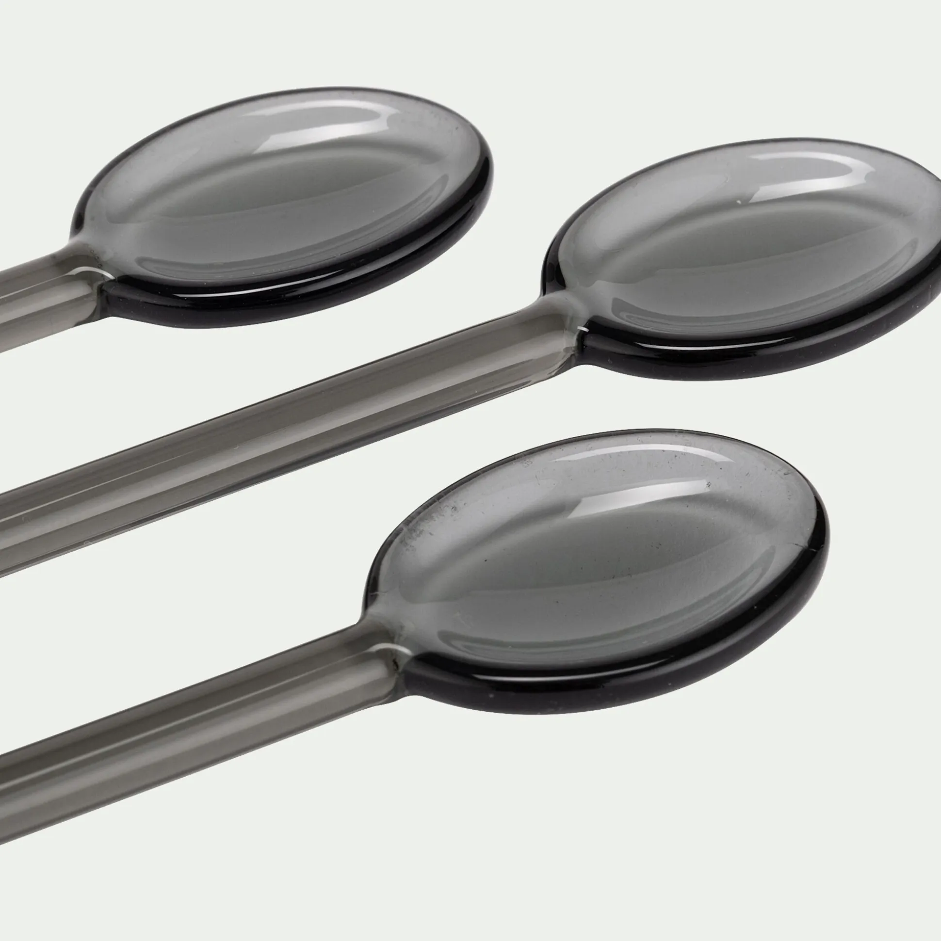 Lot de 6 cuillères à latte en verre - noir