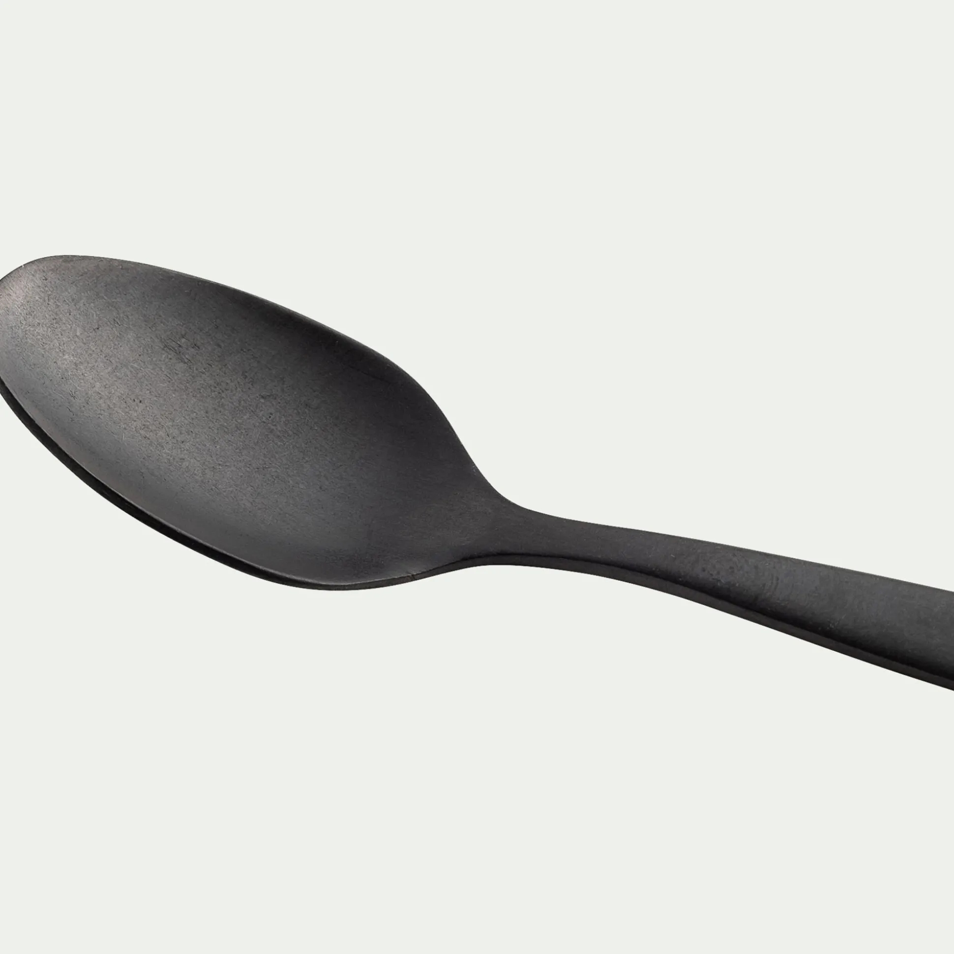 Lot de 6 cuillères à moka en inox - noir