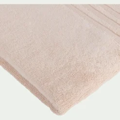 Lot de 2 gants de toilette bouclette en coton - rose grège