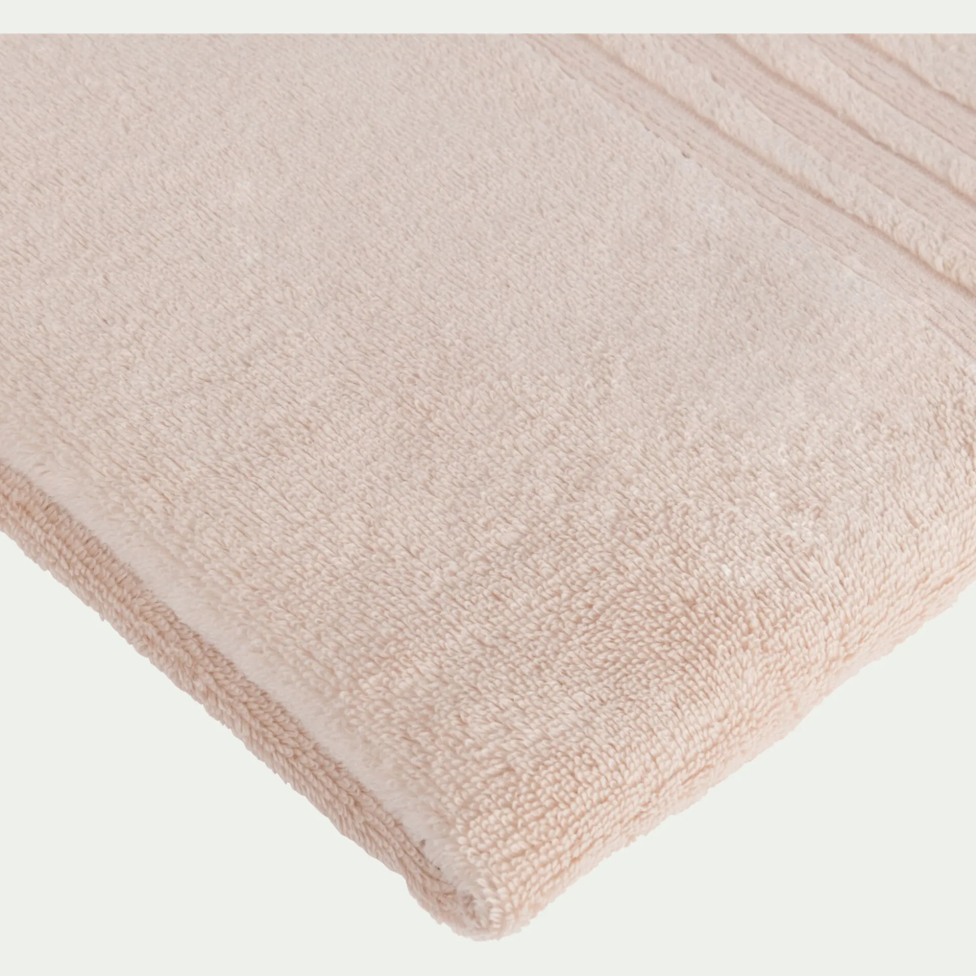 Lot de 2 gants de toilette bouclette en coton - rose grège