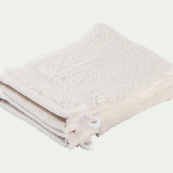 Lot de 2 gants de toilette bouclette en coton - blanc ventoux