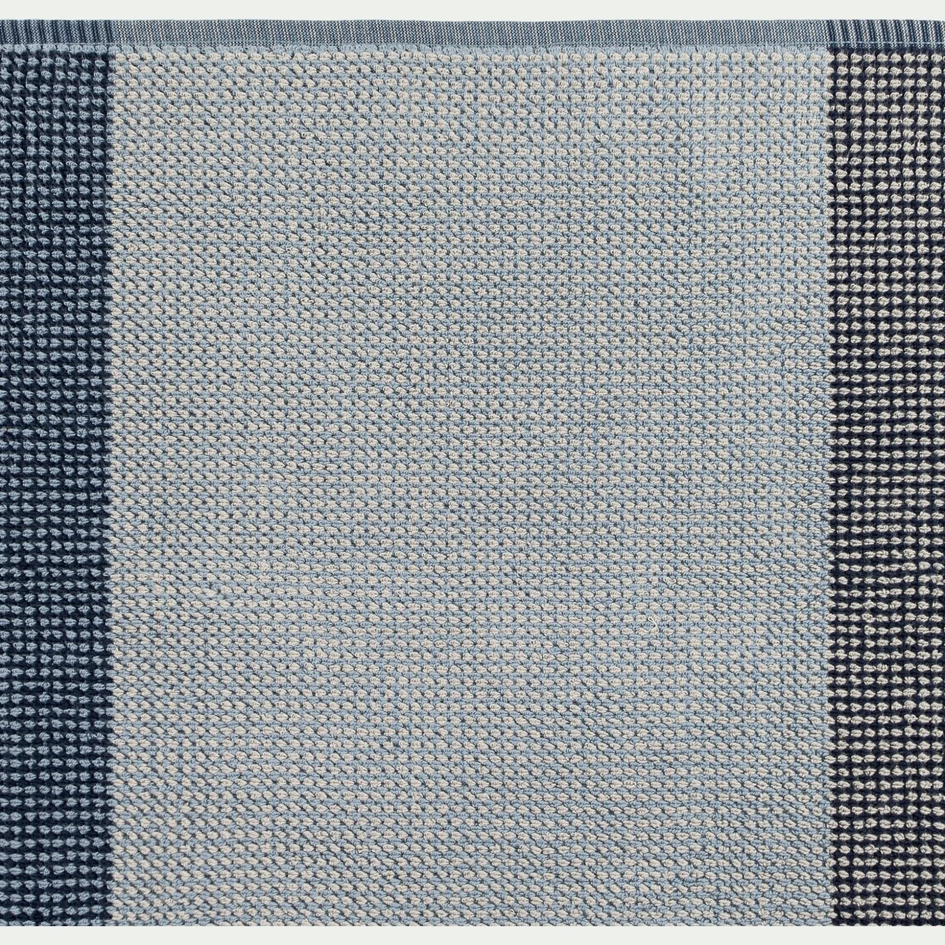 Lot de 2 gants de toilette bouclette jacquard en coton - bleu