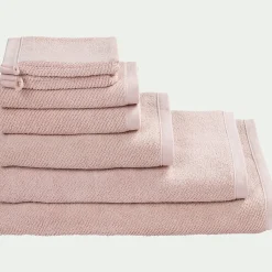 Lot de 2 gants de toilette en coton bio - rose rosa 16x21cm