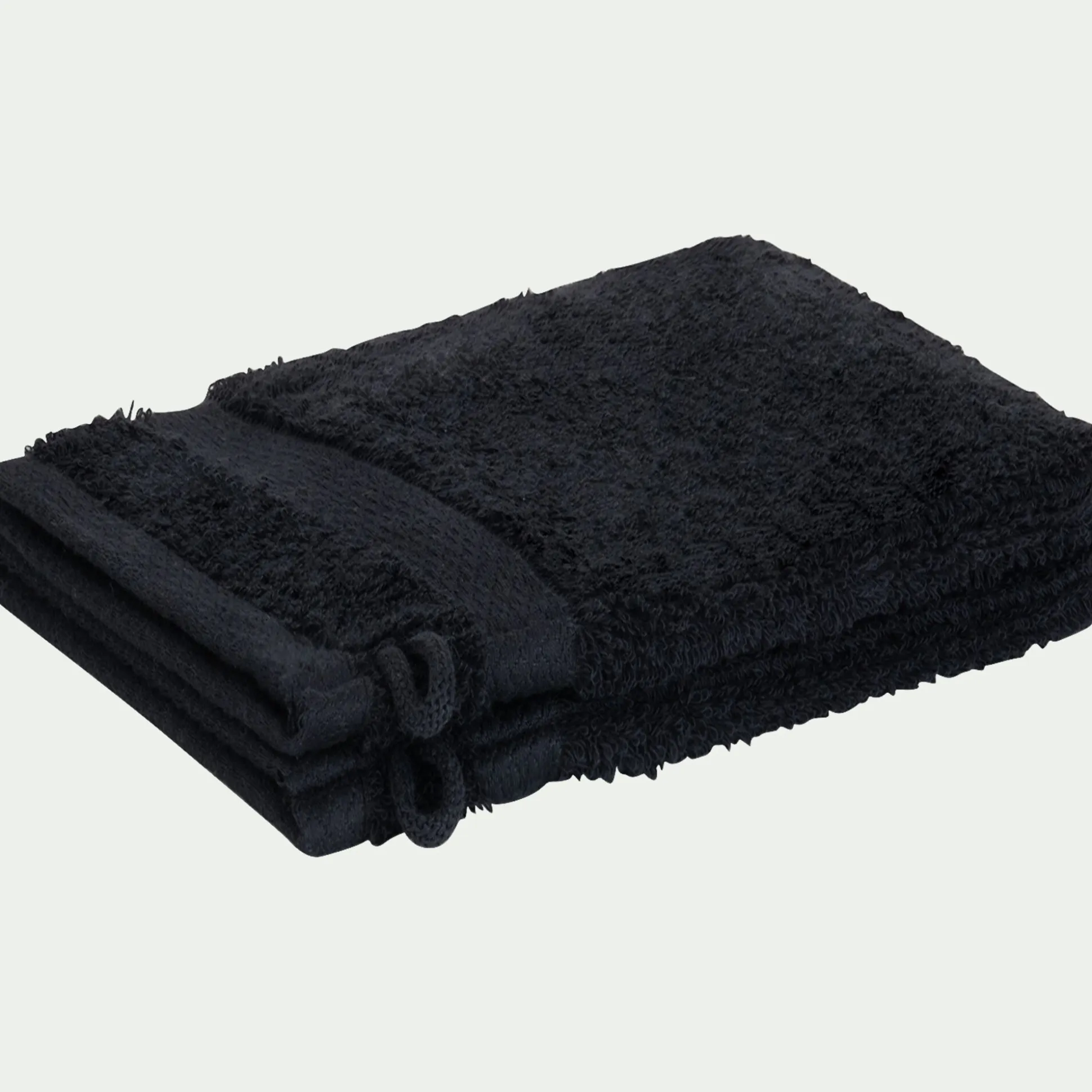 Lot de 2 gants de toilette en coton peigné - gris