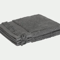 Lot de 2 gants de toilette en coton peigné - gris restanque