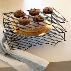 Lot de 3 grilles de refroidissement en inox 24x40cm - noir