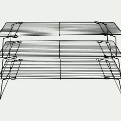 Lot de 3 grilles de refroidissement en inox 24x40cm - noir