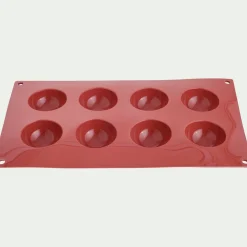 Lot de 8 moules demi-sphère en silicone platinium - marron