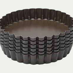 Lot de 6 moules à tartelette en acier D12cm - marron