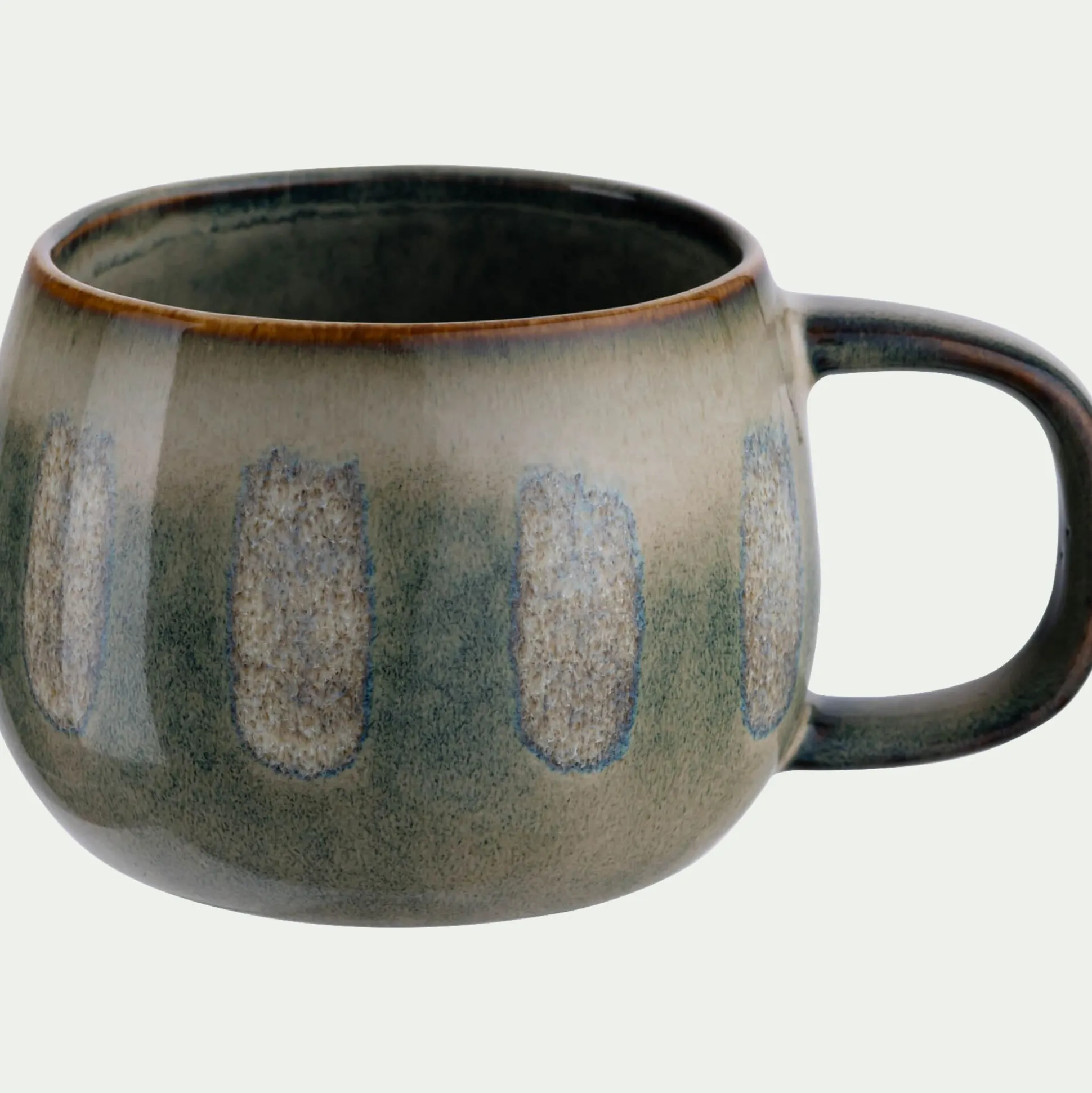 Lot de 4 mugs dépareillés en grès 35cl - bleu