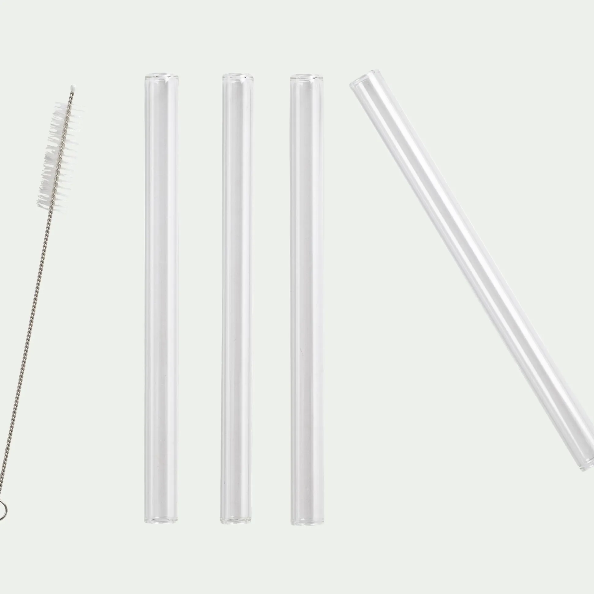 Lot de 4 pailles à bubble tea en verre