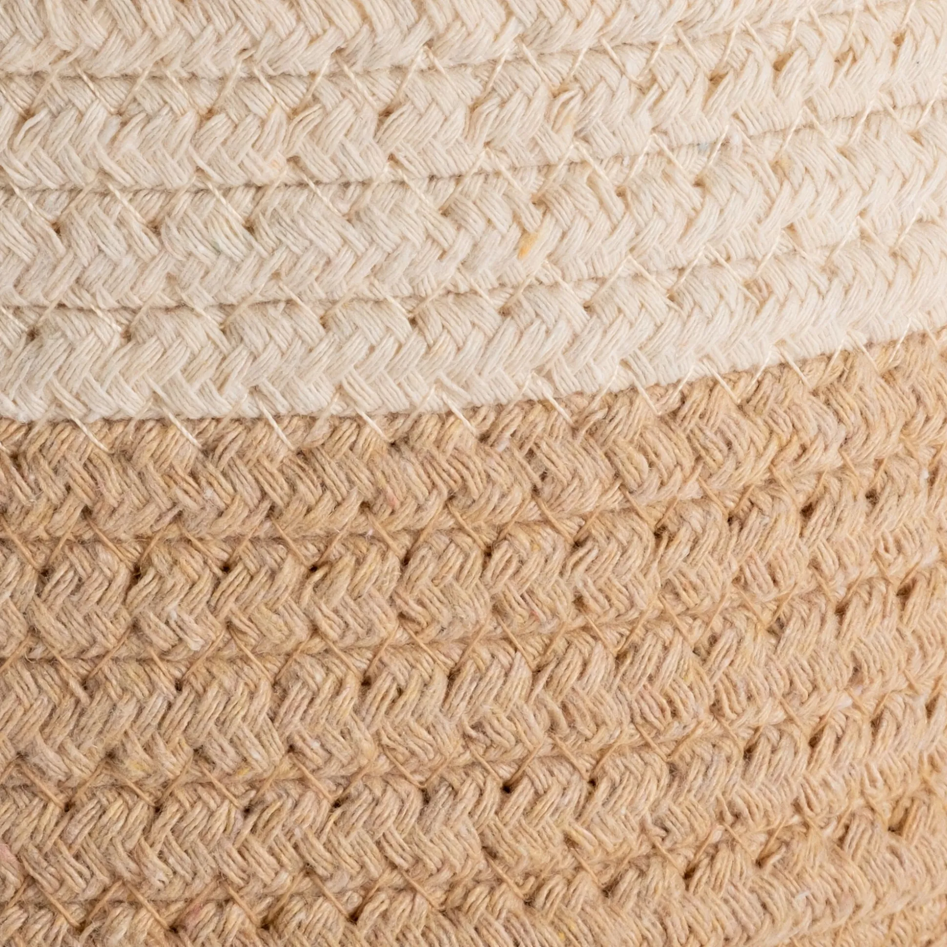 Lot de 2 paniers ronds en tissu - beige