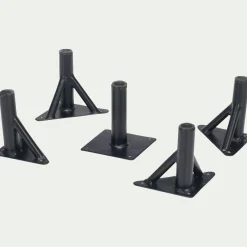 Lot de 5 pieds en acier - noir
