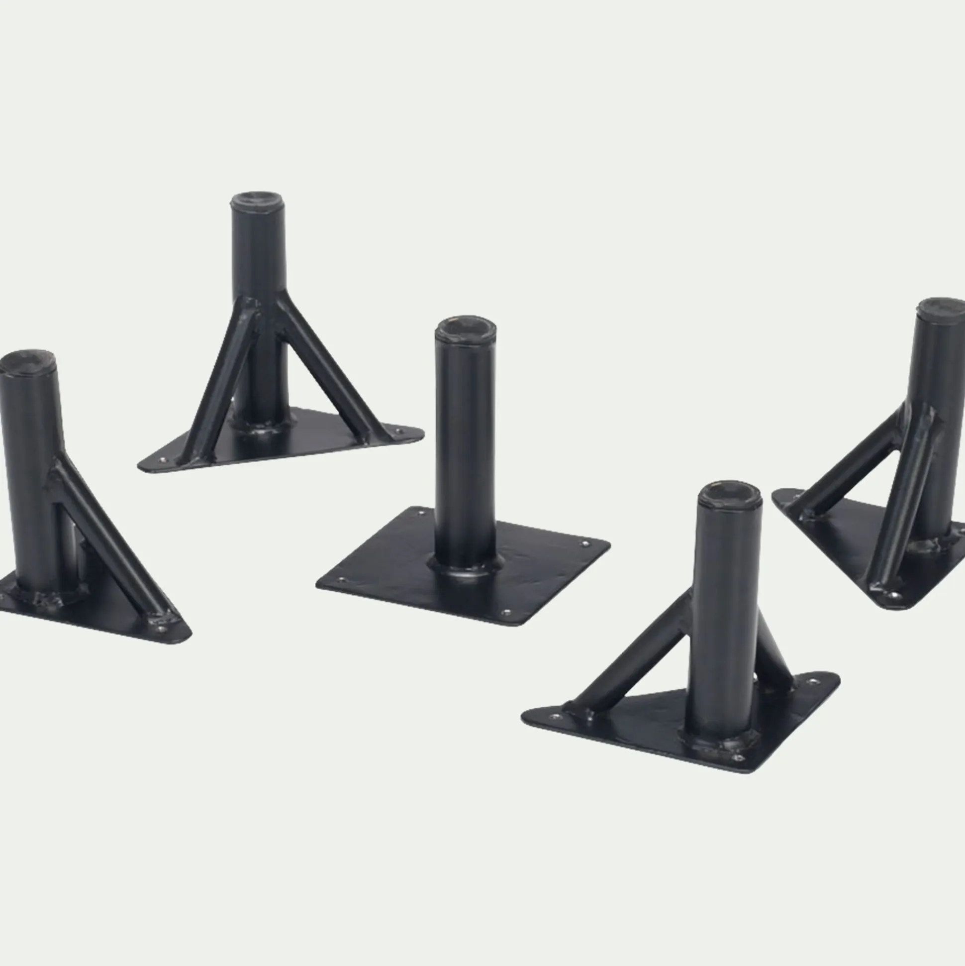 Lot de 5 pieds en acier - noir