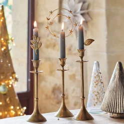 Lot de 2 pins flamme pour bougie - doré