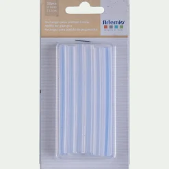 Lot de 12 recharges pour pistolet à colle - blanc translucide